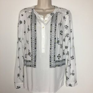 Loft Meadow Floral Shirred Utility Blouse A061